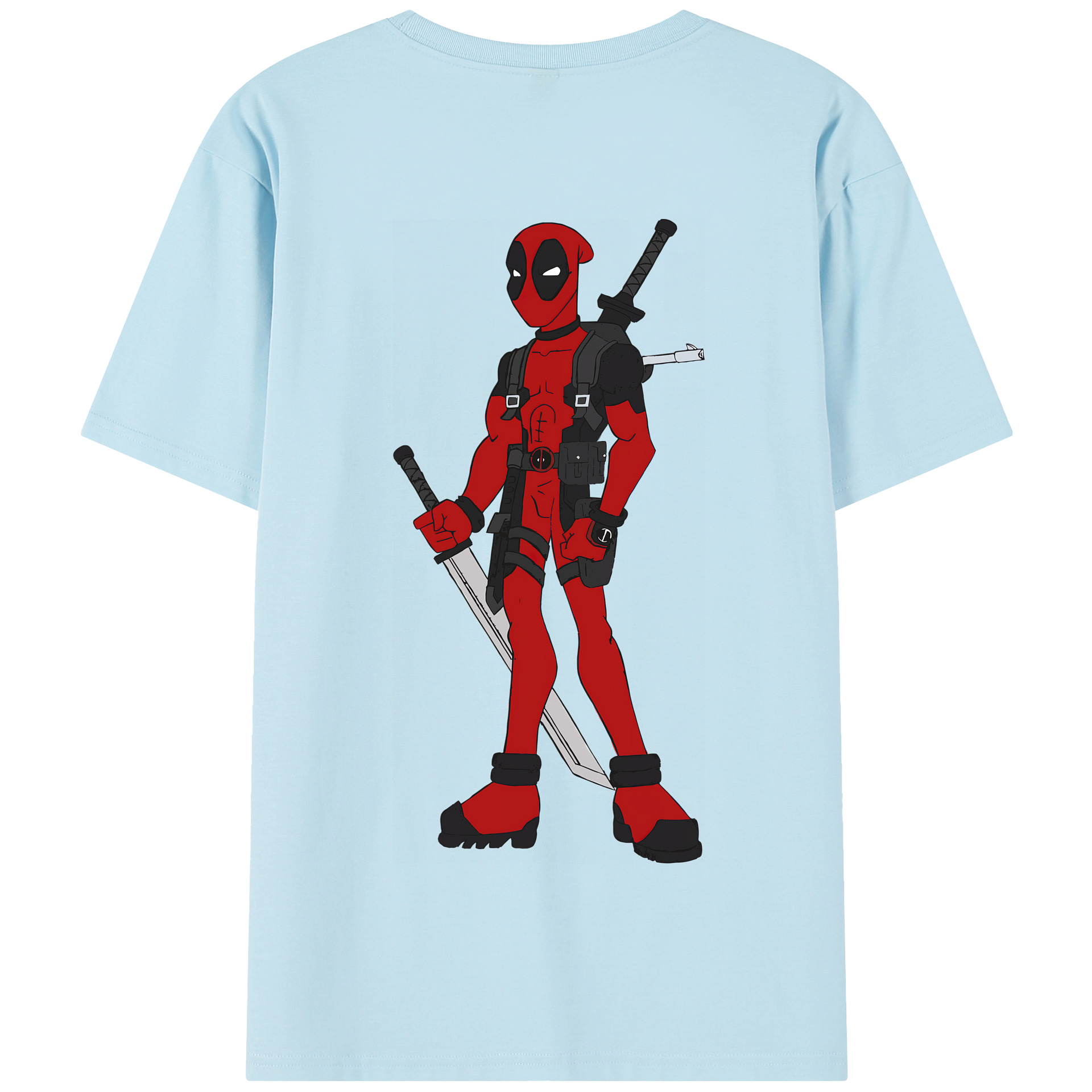（画像用） Deadpool デッドプール 綿100％半袖Tシャツ（背面プリント）